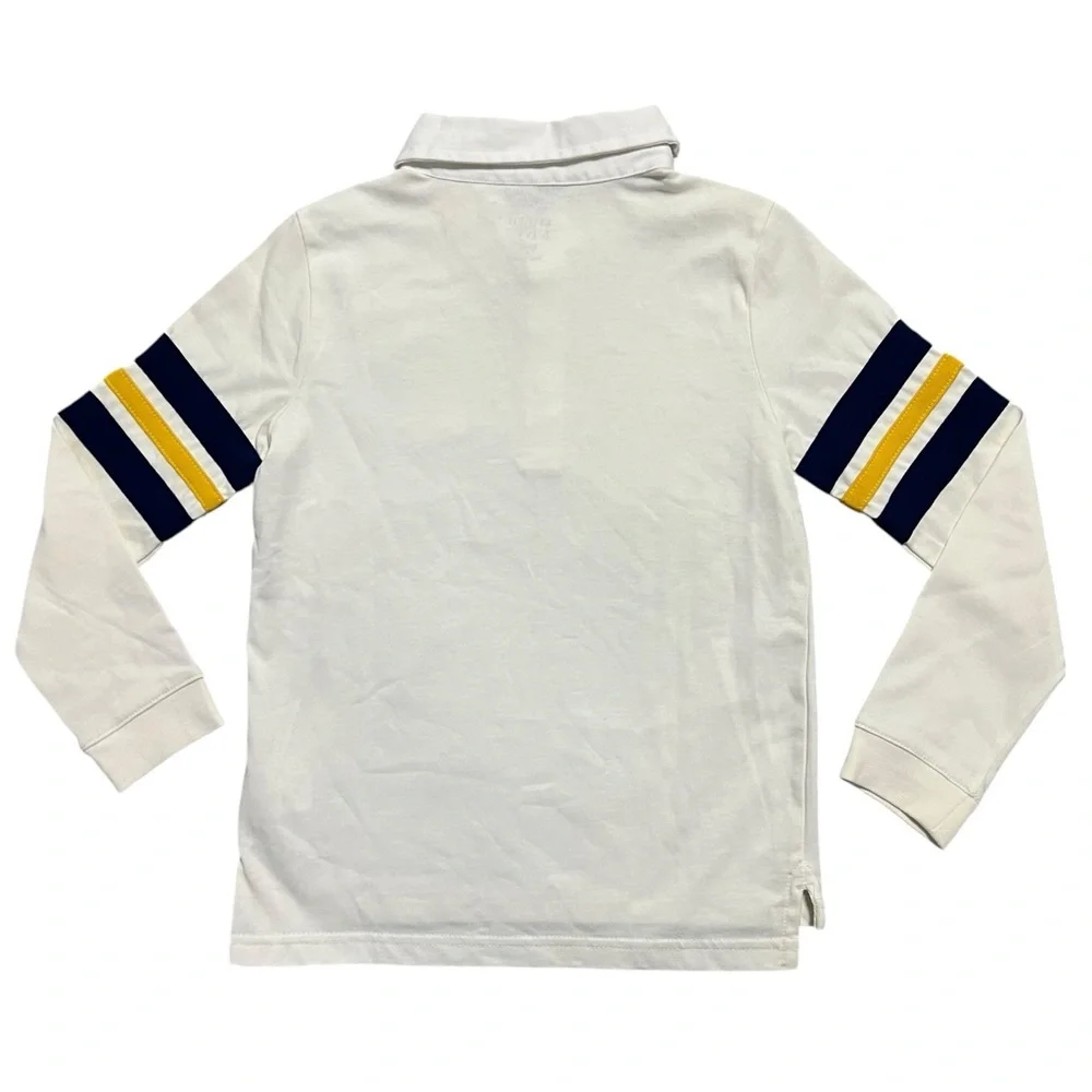 NEW Crown & Ivy 6Y Appliqué Stripes Long Sleeve Polo Shirt